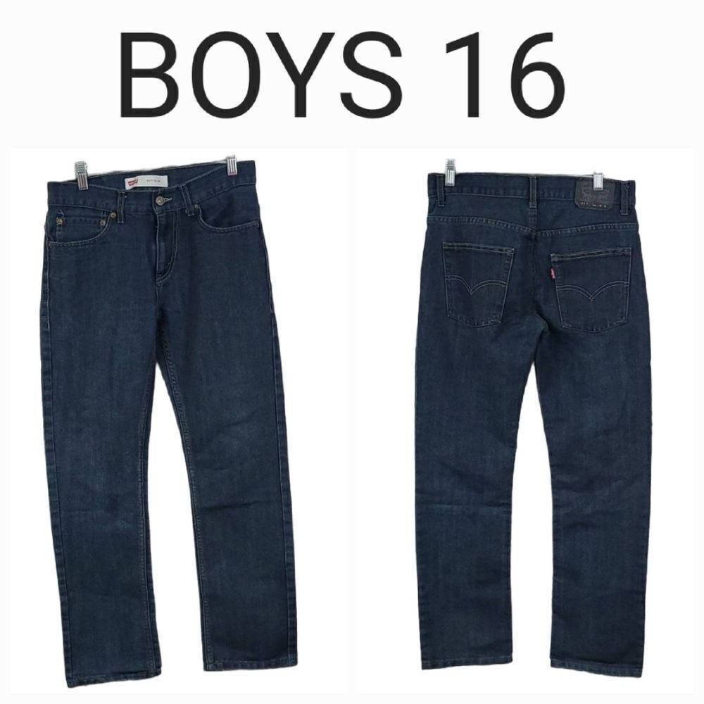 LEVI'S 511 Slim Fit Blue Jeans Distressed Stretch Denim Boys 16 Regular 28x28
